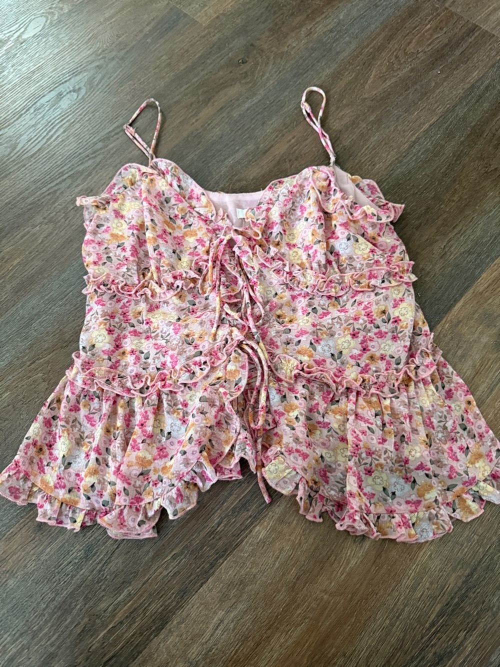 Lush floral tie top